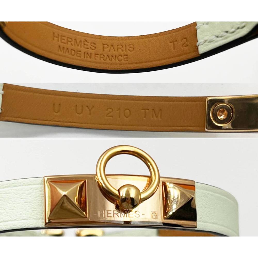 HERMES Brand New Rose Gold Rivale Mini Vert Fizz Mint Bracelet - Picture 3 of 3